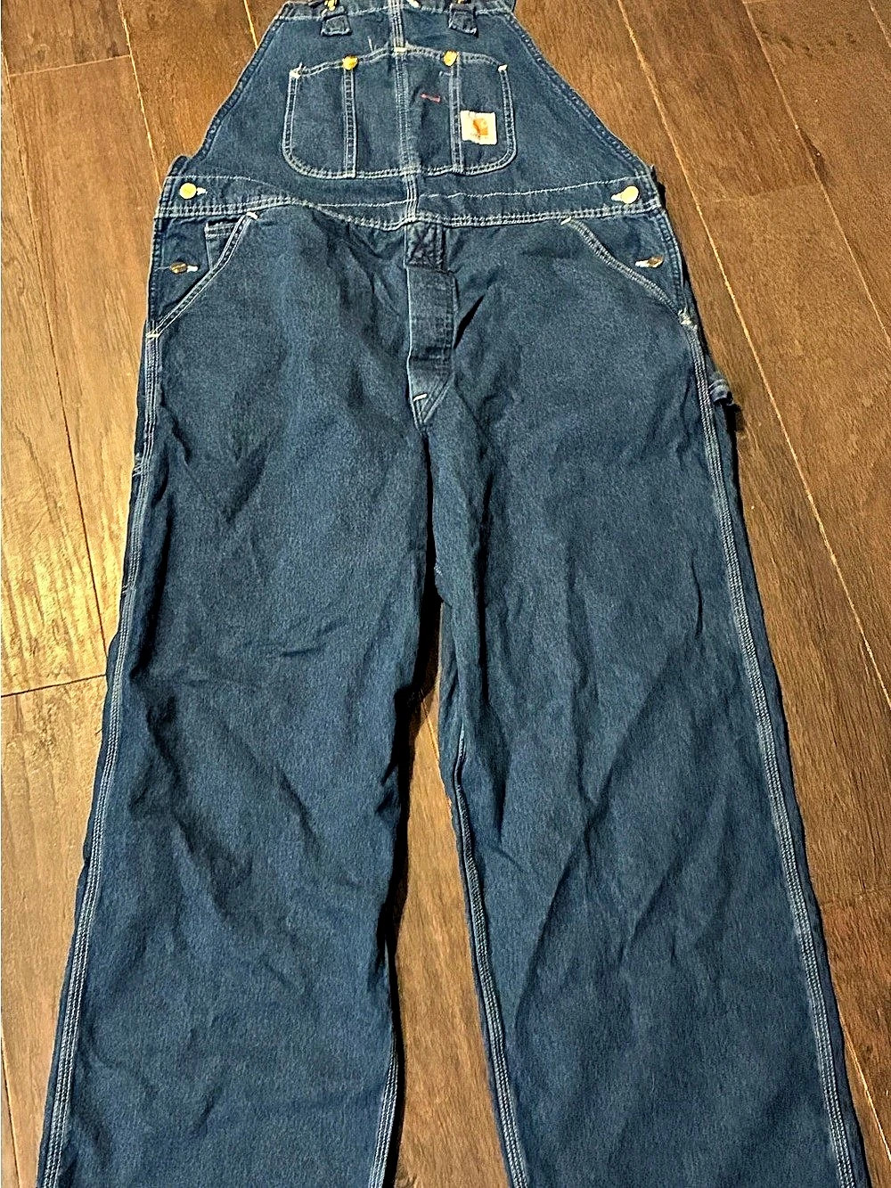 NEW vintage Carhartt Overalls 40x30 Men's Denim Bib Overalls MADE IN USA